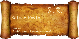 Kaiser Kevin névjegykártya